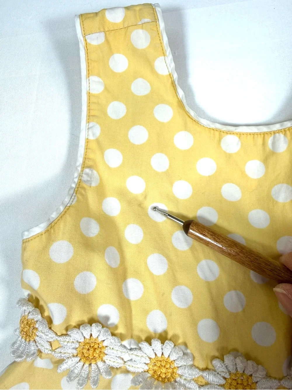 VINTAGE GYMBOREE Girls Lady Daisy Sundress 4T Dot Daisy Applique Cottagecore